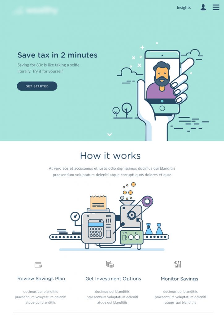 Graphically designed Landing Page